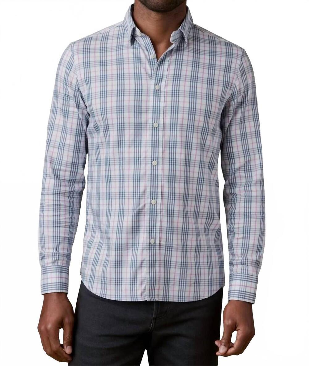 NEW FAHERTY movement button-up shirt in blue orchid plaid